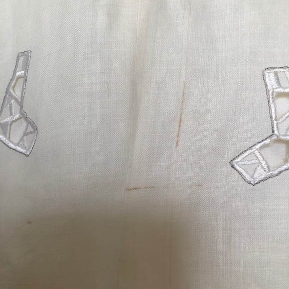 Ann Gerlin Vintage Embroidered Linen Skirt Suit White Size 10 - Picture 5 of 10